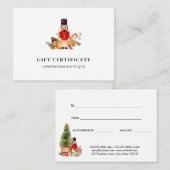 Waterverf Kerstnotenkraker Cadeaubon Kortingskaartje (Voorkant / Achterkant)