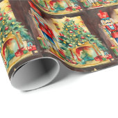 Waterverf kerstnotenkraker, kerstboom cadeaupapier (Rol Hoek)