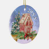 Waterverf kerstontbijtontbijt keramisch ornament (Rechts)