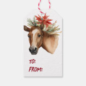 Waterverf kerstpaard cadeaulabel (Achterkant)