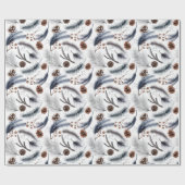 Waterverf kerstpapier cadeaupapier (Vlak)