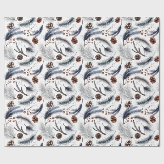 Waterverf kerstpapier cadeaupapier (Vlak)