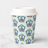 Waterverf kerstpapieren bekertjes papieren bekers (Achterkant)