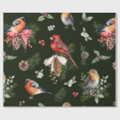 Waterverf kerstpatronen cadeaupapier (Vlak)