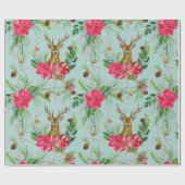 Waterverf kerstpatronen cadeaupapier (Vlak)