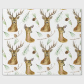 Waterverf kerstpatronen cadeaupapier (Vlak)