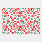 Waterverf kerstpatronen inpakpapier vel (Voorkant 2)