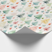 Waterverf kerstpatroon cadeaupapier (Hoek)