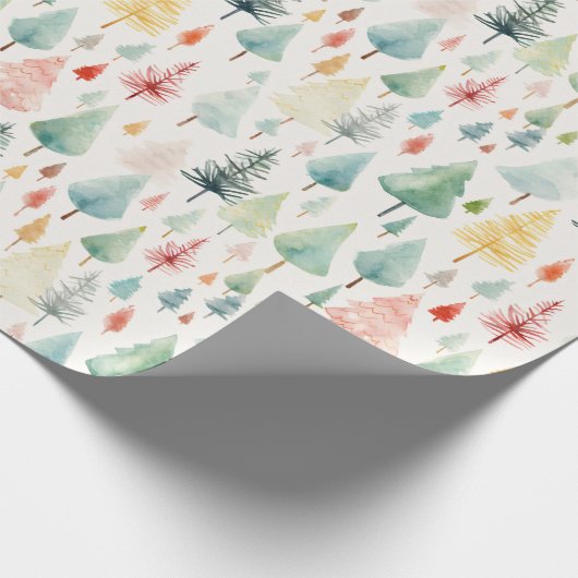 Waterverf kerstpatroon cadeaupapier (Hoek)