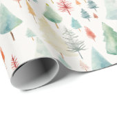 Waterverf kerstpatroon cadeaupapier (Rol Hoek)