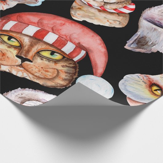 Waterverf kerstpatroon cadeaupapier (Hoek)