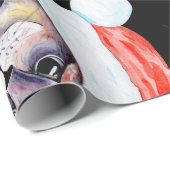 Waterverf kerstpatroon cadeaupapier (Rol Hoek)