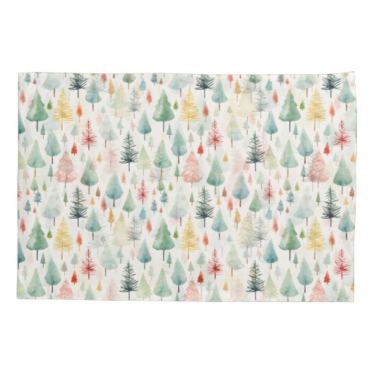 Waterverf kerstpatroon kussensloop (Achterkant)