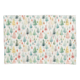 Waterverf kerstpatroon kussensloop