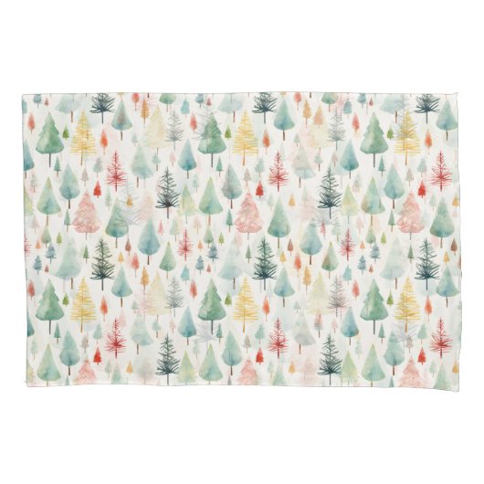 Waterverf kerstpatroon kussensloop (Voorkant)