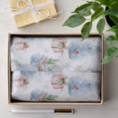 Waterverf kerstpatroon tissuepapier (Geschenk)