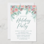 Waterverf Kerstpijnboom & Citrus feestdag Kaart (Voorkant)