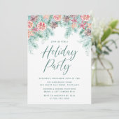 Waterverf Kerstpijnboom & Citrus feestdag Kaart (Staand voorkant)