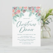 Waterverf Kerstpijnboom & Citrus Holiday Dinner Kaart (Staand voorkant)