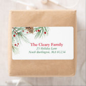 Waterverf kerstpine | 2016 Chrismas-adres Etiket (Insitu)