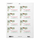 Waterverf kerstpine | 2016 Chrismas-adres Etiket (Full Sheet)