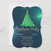 Waterverf kerstpine-structuur, Green Company Party Kaart (Voorkant)