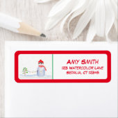 Waterverf kerstpinguïn - decorteerboom etiket (Insitu)