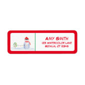 Waterverf kerstpinguïn - decorteerboom etiket (Voorkant)