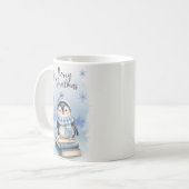 Waterverf kerstpinguïn koffiemok (Voorkant links)
