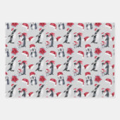 Waterverf kerstpinguïns coördineren inpakpapier vel (Voorkant 3)