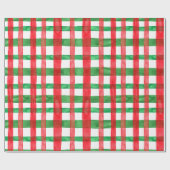 Waterverf kerstplaid cadeaupapier (Vlak)