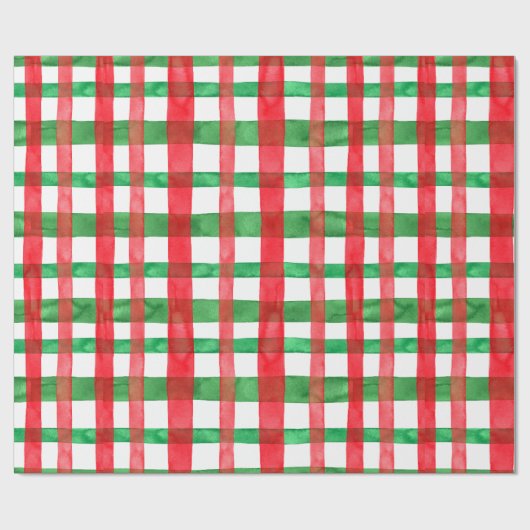 Waterverf kerstplaid cadeaupapier (Vlak)