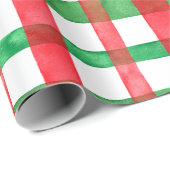 Waterverf kerstplaid cadeaupapier (Rol Hoek)