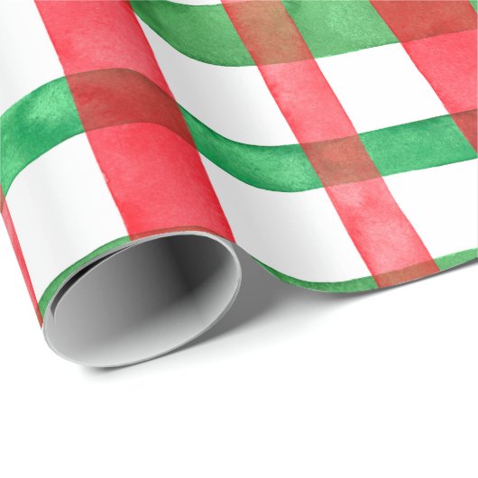 Waterverf kerstplaid cadeaupapier (Rol Hoek)