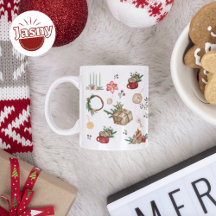  Waterverf Kerstprint Twee Tone Koffie