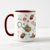  Waterverf Kerstprint Twee Tone Koffie Mok (Links)