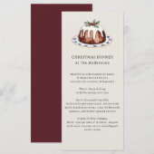 Waterverf Kerstpudding Festivale Diner Menu (Voorkant / Achterkant)
