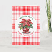 Waterverf kerstpunaise gepersonaliseerd kaart (Voorkant)