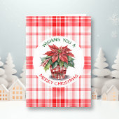 Waterverf kerstpunaise gepersonaliseerd kaart