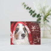 Waterverf kerstpuppy met deken feestdagenkaart (Staand voorkant)