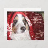 Waterverf kerstpuppy met deken feestdagenkaart (Voorkant / Achterkant)