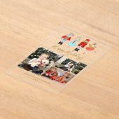 Waterverf kerstrecker 3 Foto collage Acryl Uitnodigingen (Laagn)