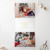 Waterverf kerstrector foto drieluik wenskaart (Binnen)