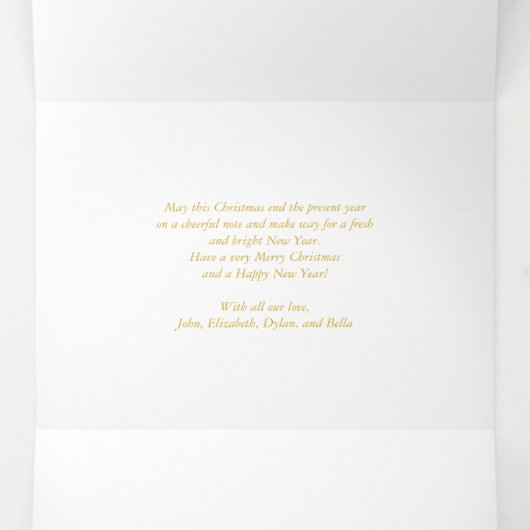 Waterverf kerstrector foto drieluik wenskaart (Binnenkant midden)