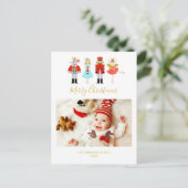 Waterverf kerstrector foto feestdagenkaart (Staand voorkant)