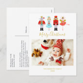 Waterverf kerstrector foto feestdagenkaart (Voorkant / Achterkant)