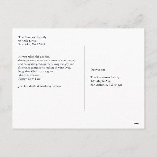 Waterverf kerstrector foto feestdagenkaart (Achterkant)