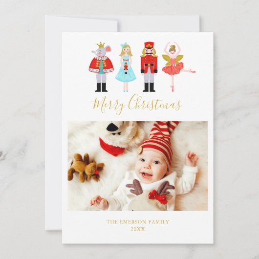 Waterverf kerstrector foto feestdagenkaart (Voorkant)