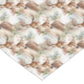 Waterverf Kerstrendier groen Holly Berry Tafelkleed (Gekanteld)