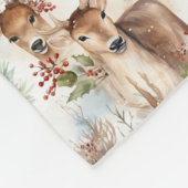 Waterverf Kerstrendieren en groen Fleece Deken (Hoek)